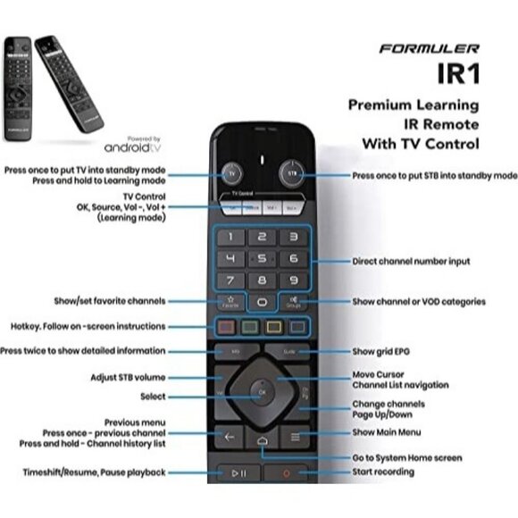Formuler v3 Remote Streaming Box for Formuler Z10 Z11 Universal TESTED - USED! - Picture 2 of 8